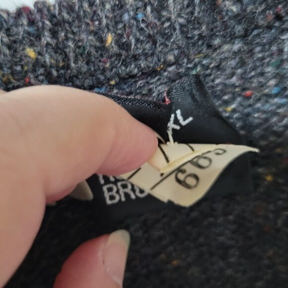 Robert Bruce Sweater Vest XL Mens Grandpa Gray Brown Wool Knit USA 90s Old Money - Picture 5 of 5